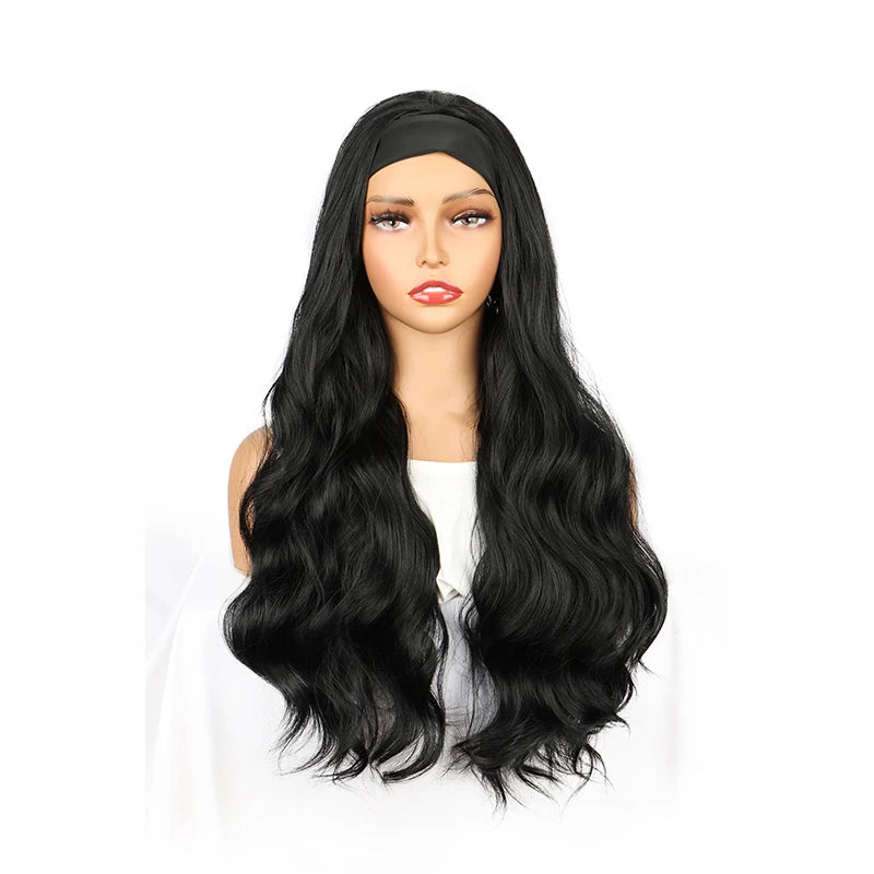 30Inch Synthetic Long Headband Wavy Curly Wigs
