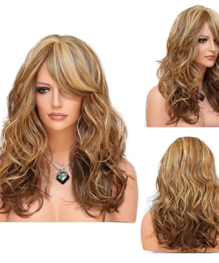 Ladies Blonde Long Curly Wigs