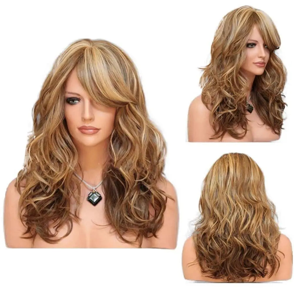Ladies Blonde Long Curly Wigs