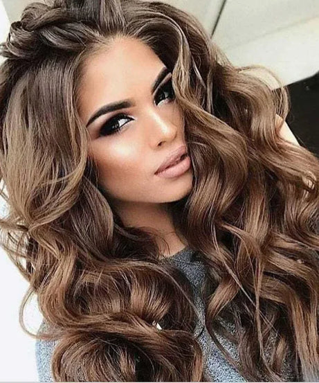 24" Natural Full Wigs Hair Long Wavy Synthetice