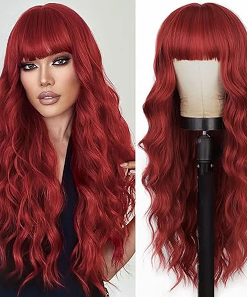 Synthetic Long Blonde Wigs with Bangs