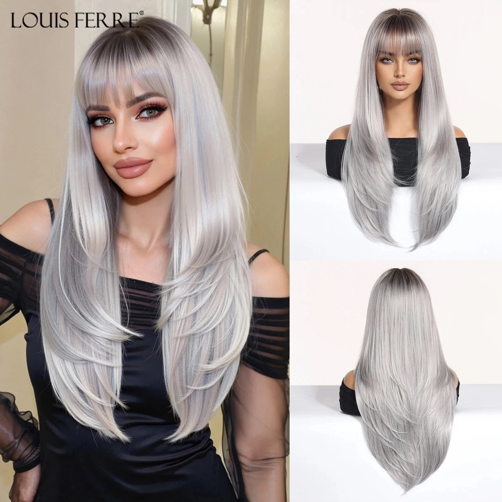 Natural Layered Hair Wigs For Women Daily Party