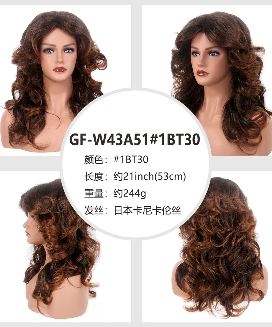 Cosplay Wigs for Women Lady 60s 70s Blonde