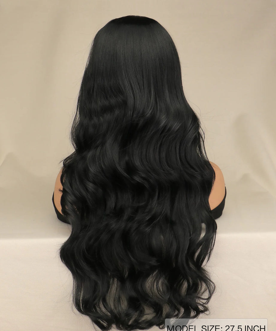 Long Black Wavy Hair Wigs