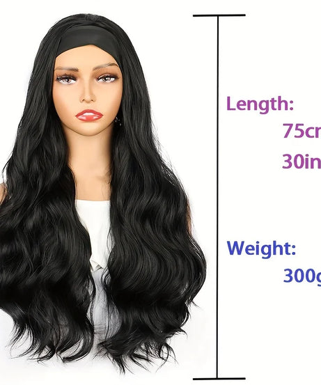 30Inch Synthetic Long Headband Wavy Curly Wigs