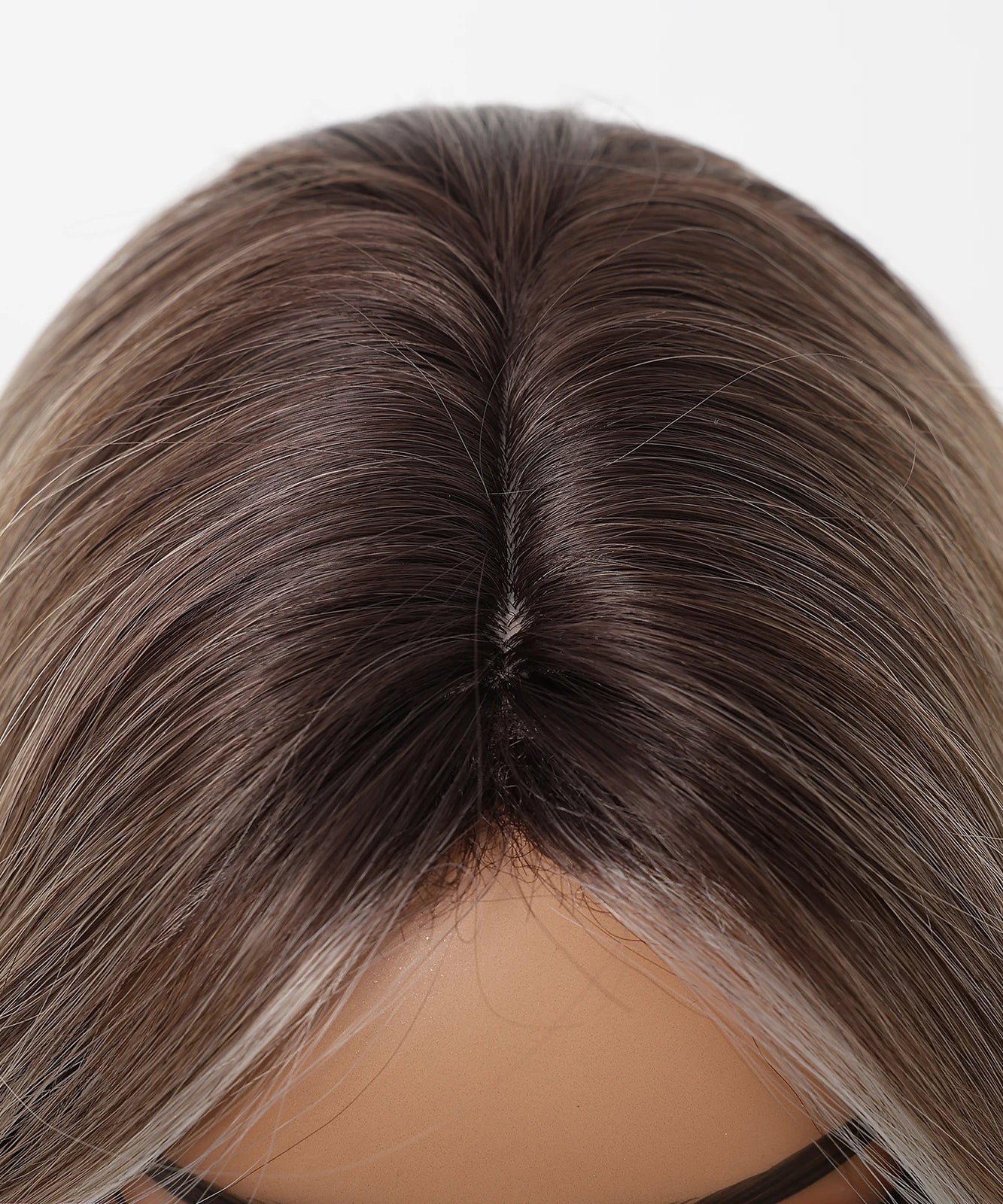 Blonde Brown Highlights Wigs Medium Length