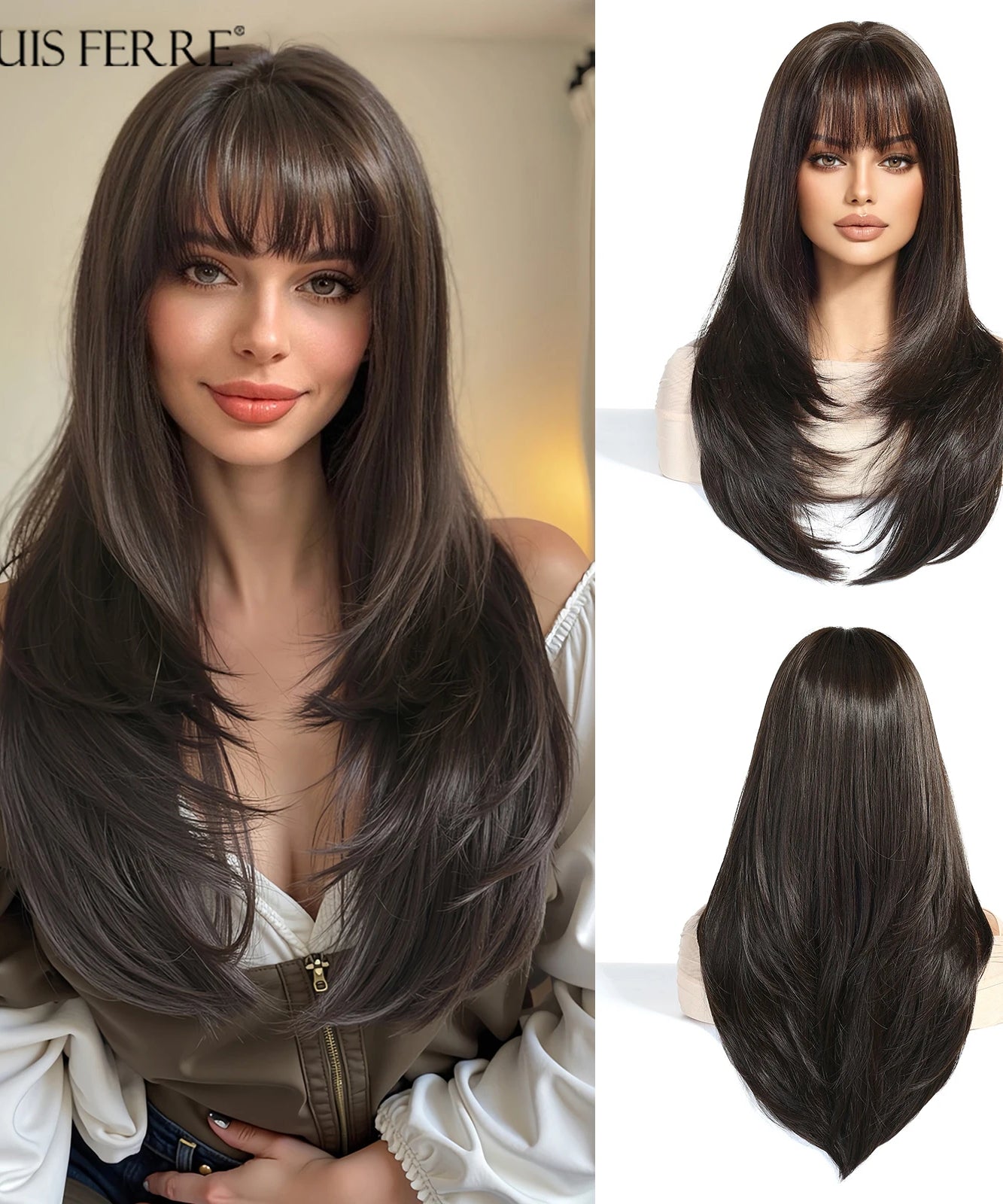 Natural Layered Hair Wigs For Women Daily Party