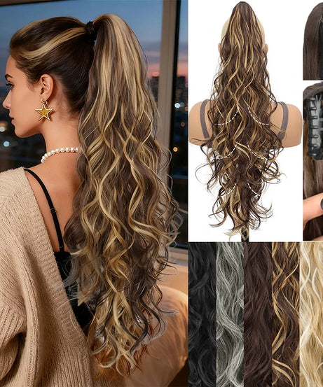 Synthetic Ponytail Wig for Women Long Curly