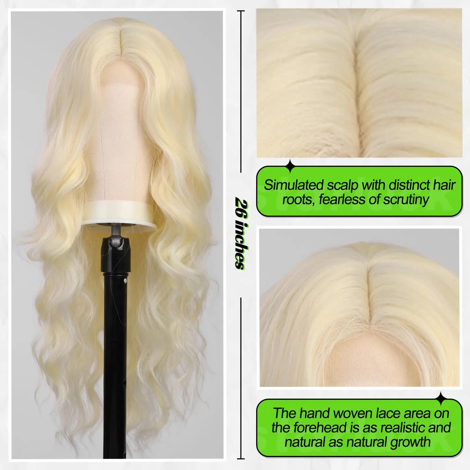 Best-selling new fashion midsection wig women's
