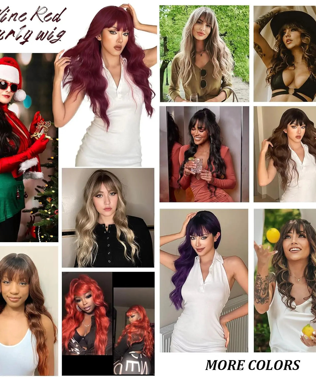 Synthetic Long Blonde Wigs with Bangs