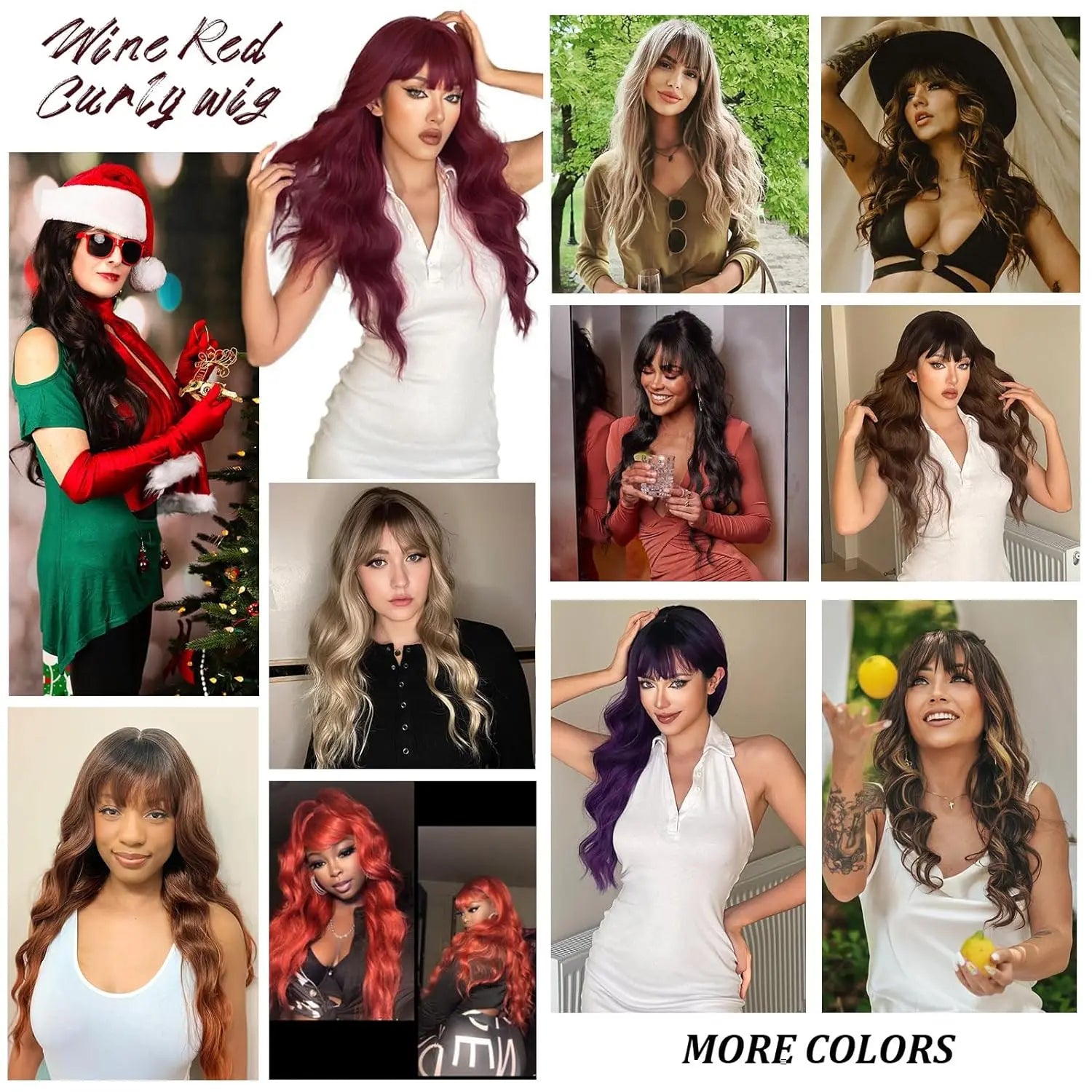 Synthetic Long Blonde Wigs with Bangs