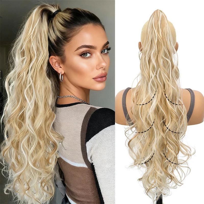 Synthetic Ponytail Wig for Women Long Curly