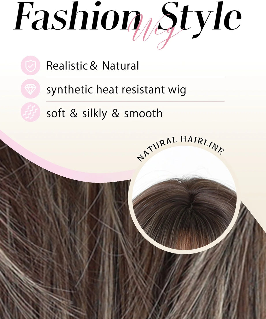 Blonde to Brown Ombre Long Straight Wig for Women