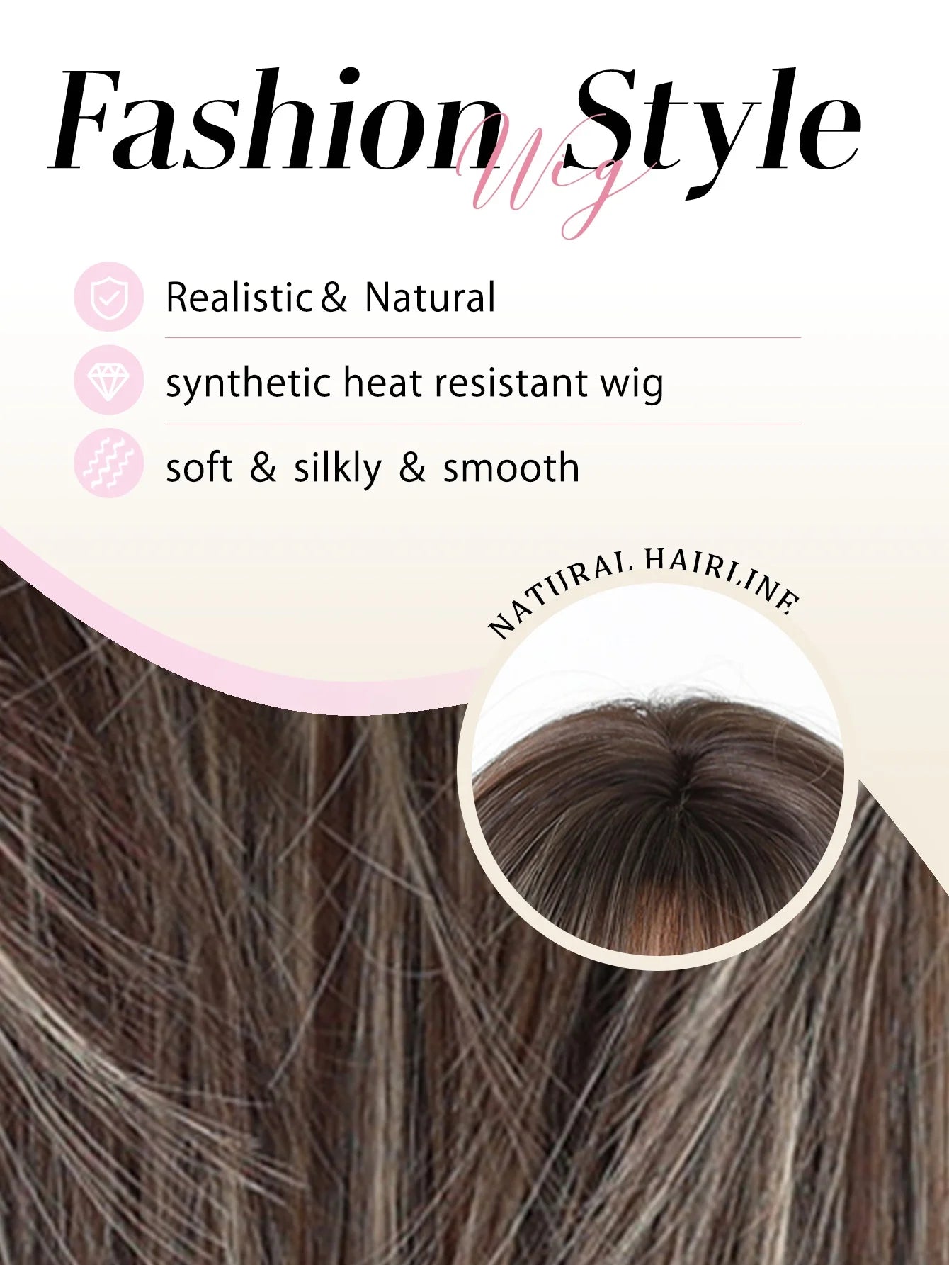 Blonde to Brown Ombre Long Straight Wig for Women