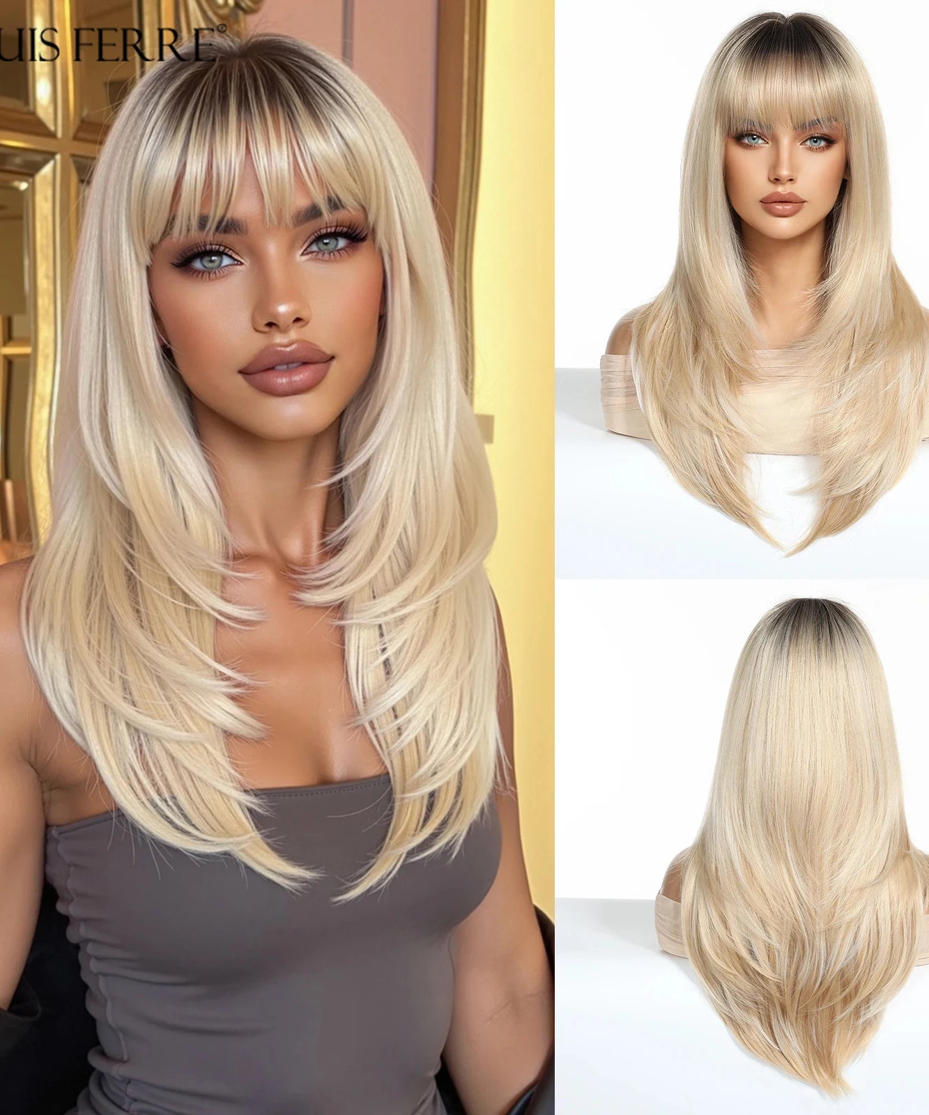 Natural Layered Hair Wigs For Women Daily Party