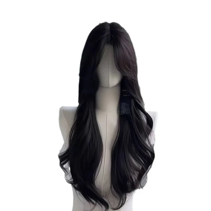 women's long hair black simulated hair new fashionable