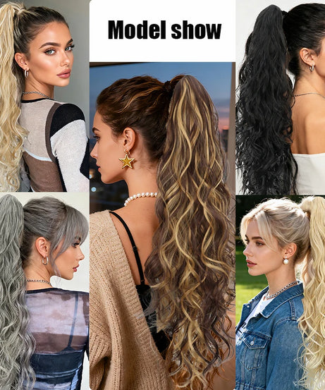 Synthetic Ponytail Wig for Women Long Curly