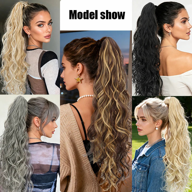 Synthetic Ponytail Wig for Women Long Curly