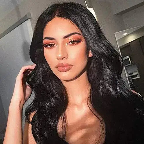 24" Natural Full Wigs Hair Long Wavy Synthetice