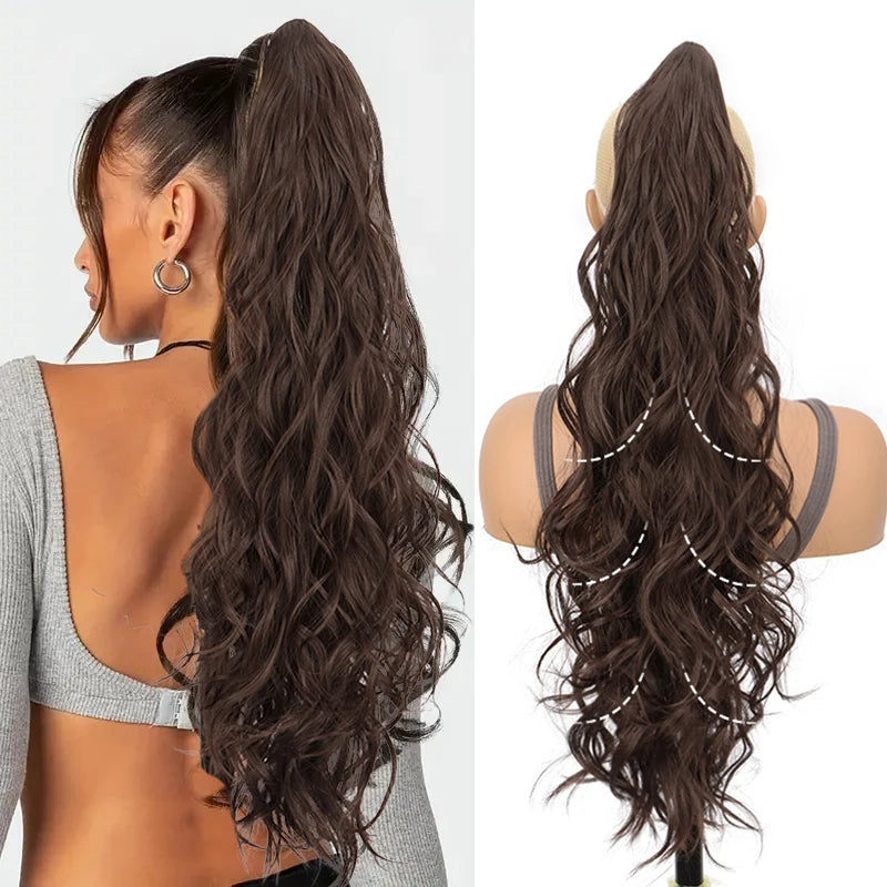 Synthetic Ponytail Wig for Women Long Curly