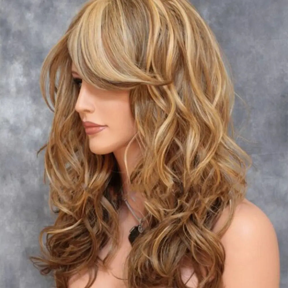 Ladies Blonde Long Curly Wigs