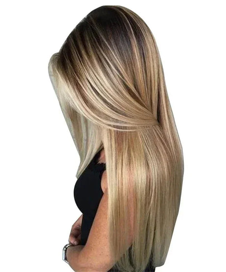 72cm Natural Women Long Straight Wig with Hair
