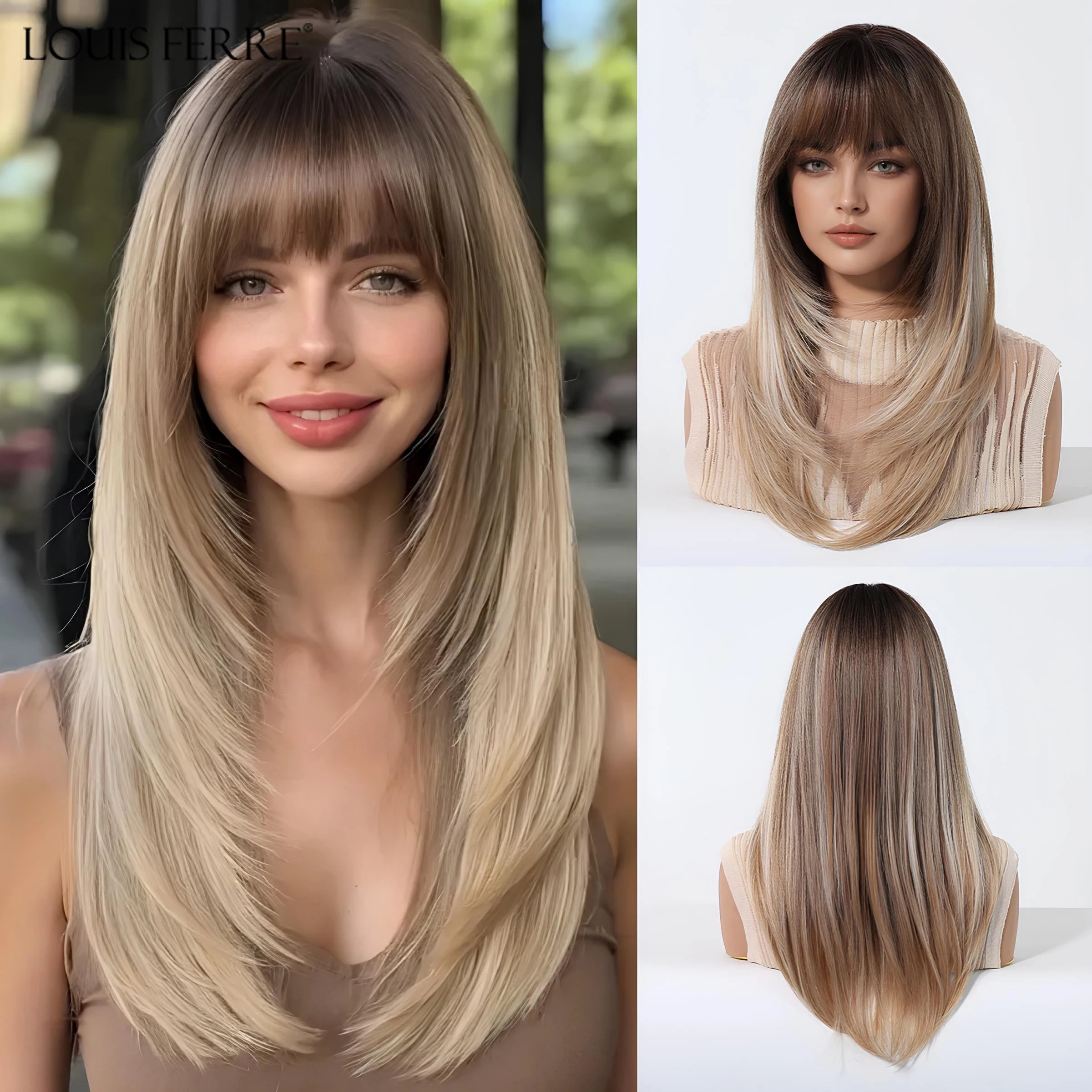 Natural Layered Hair Wigs For Women Daily Party