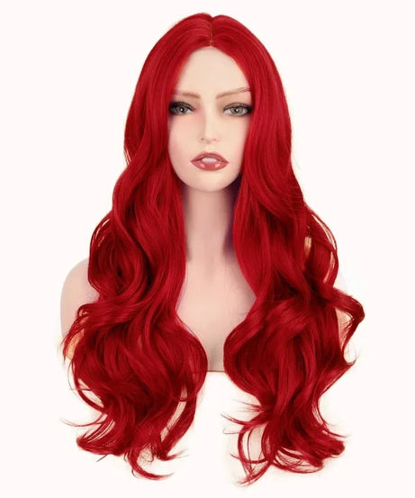 Red Long Curly Wavy Synthetic Heat Resistant