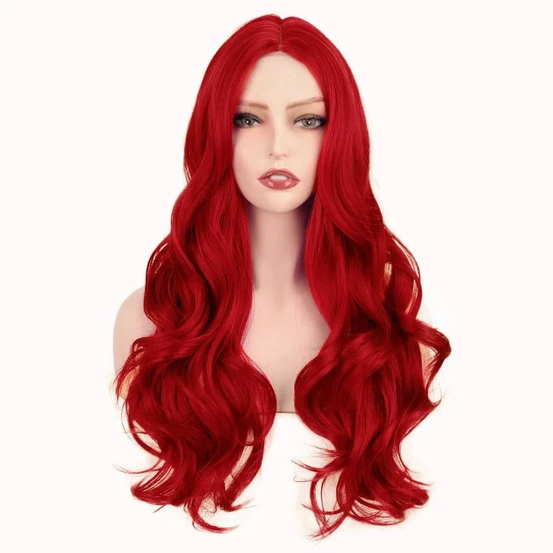 Red Long Curly Wavy Synthetic Heat Resistant