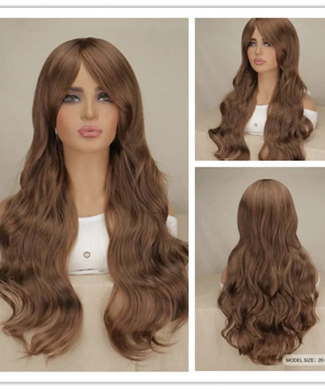 Long Black Wavy Hair Wigs