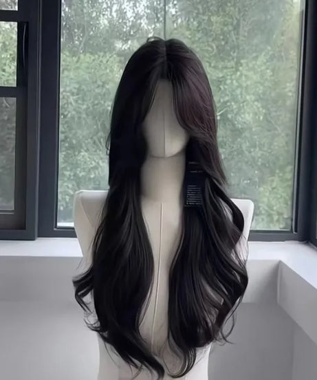 women's long hair black simulated hair new fashionable