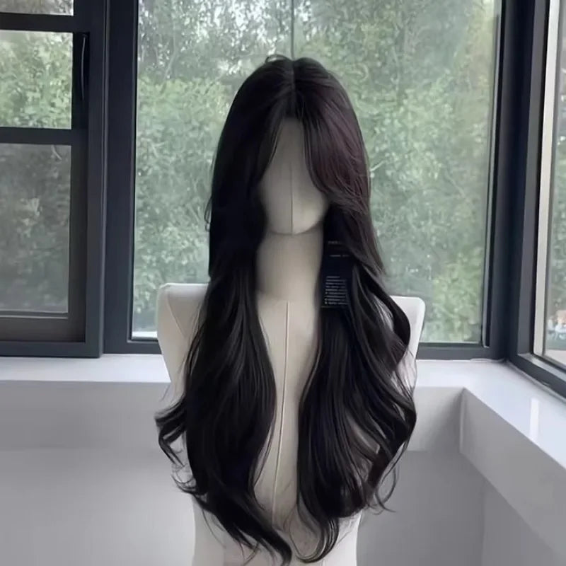 women's long hair black simulated hair new fashionable