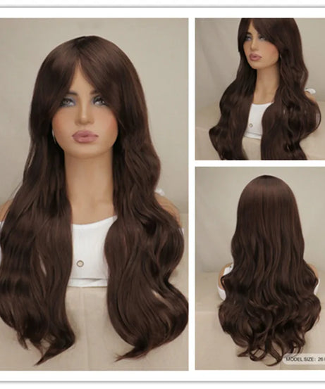 Long Black Wavy Hair Wigs