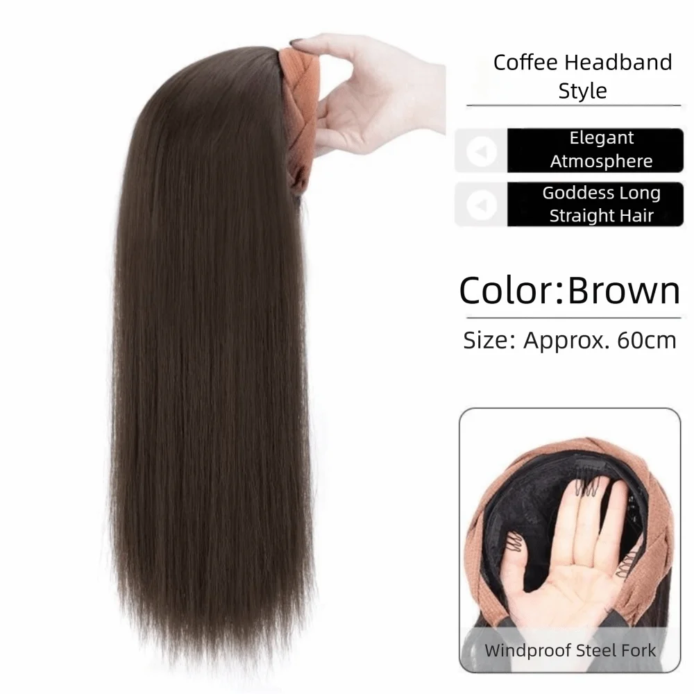 Cute Long Wavy Curly Headband Hair Extension