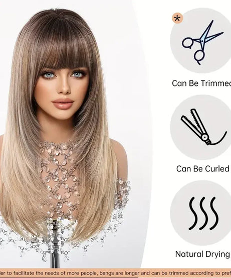 Natural Layered Hair Wigs For Women Daily Party