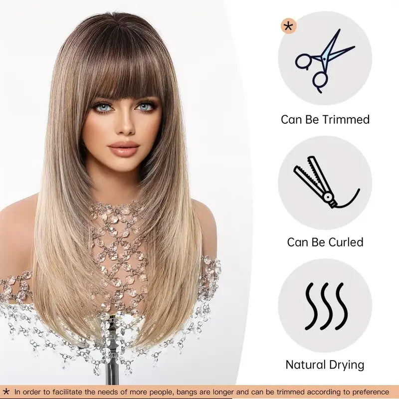 Natural Layered Hair Wigs For Women Daily Party