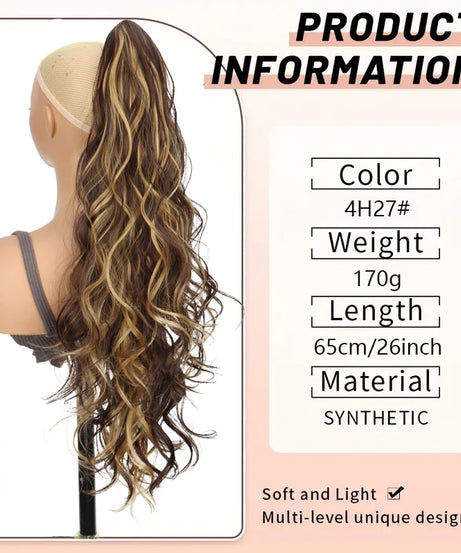 Synthetic Ponytail Wig for Women Long Curly
