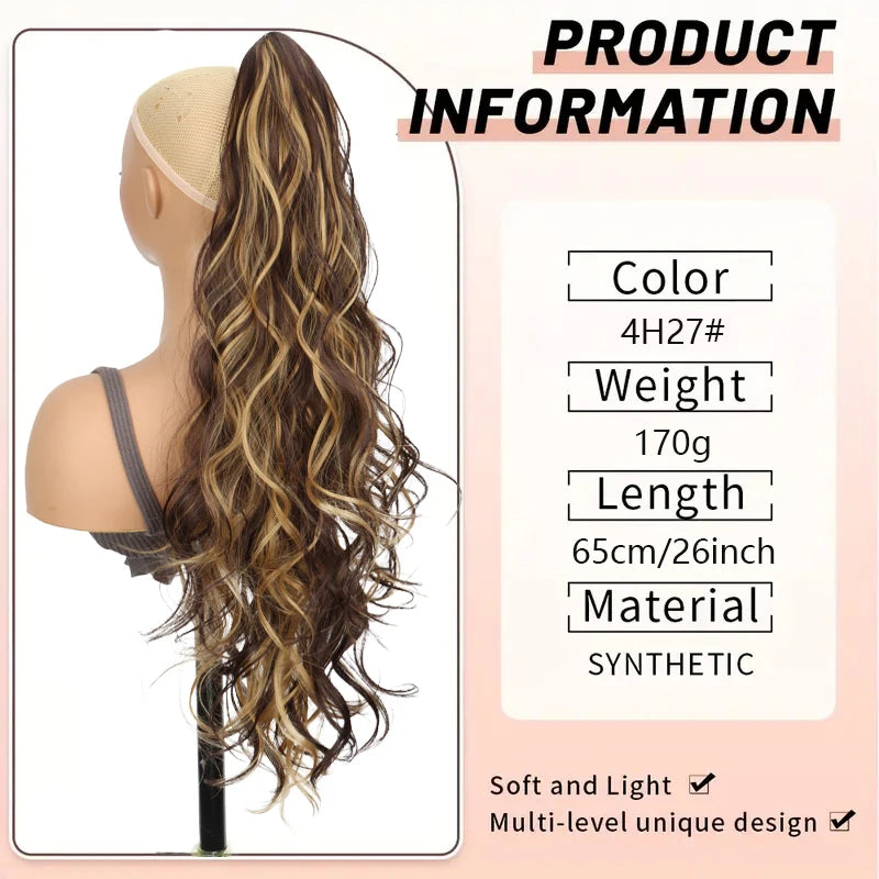 Synthetic Ponytail Wig for Women Long Curly