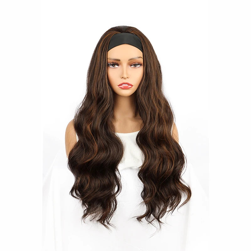 30Inch Synthetic Long Headband Wavy Curly Wigs