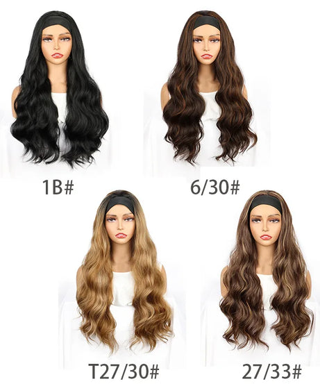 30Inch Synthetic Long Headband Wavy Curly Wigs