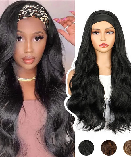 30Inch Synthetic Long Headband Wavy Curly Wigs