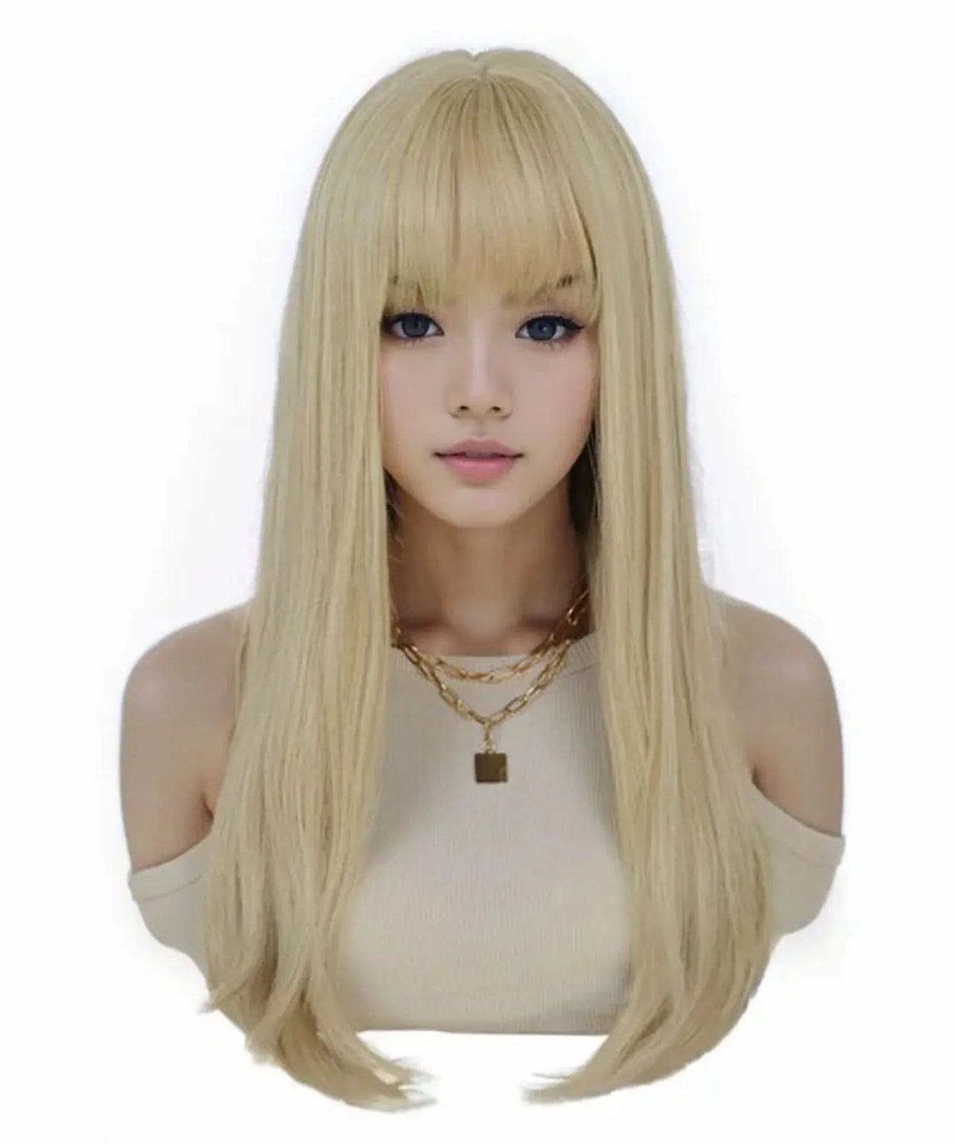 Long Blonde Wigs for Women Synthetic Hair Silky
