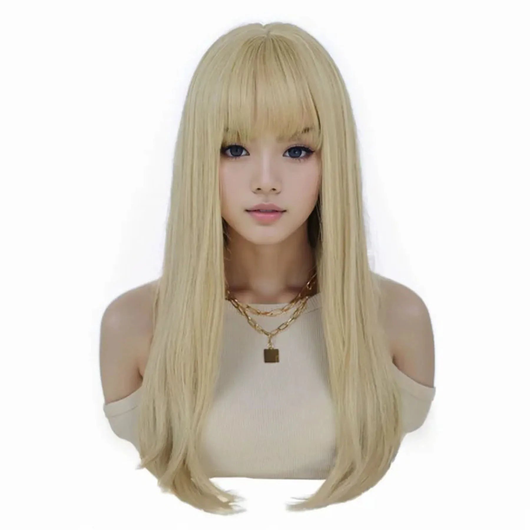 Long Blonde Wigs for Women Synthetic Hair Silky