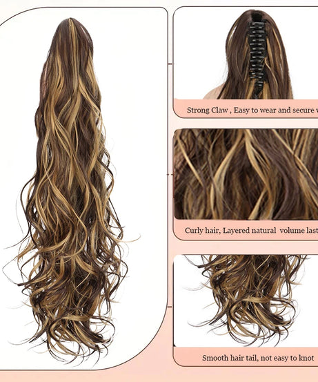 Synthetic Ponytail Wig for Women Long Curly