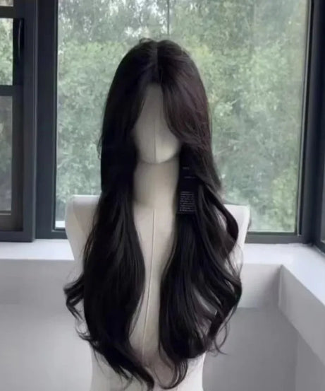 women's long hair black simulated hair new fashionable