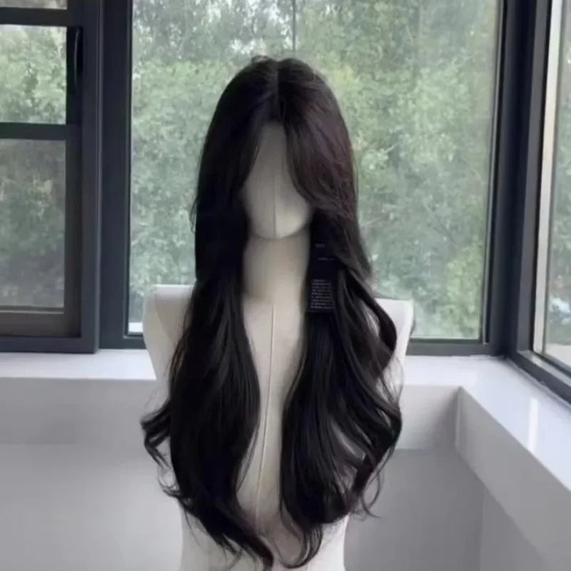 women's long hair black simulated hair new fashionable