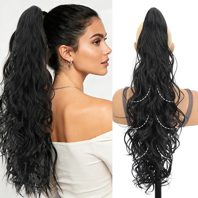 Synthetic Ponytail Wig for Women Long Curly