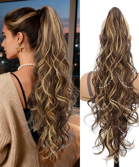 Synthetic Ponytail Wig for Women Long Curly