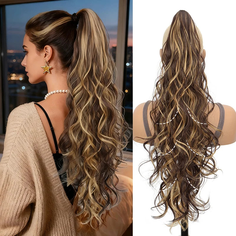 Synthetic Ponytail Wig for Women Long Curly