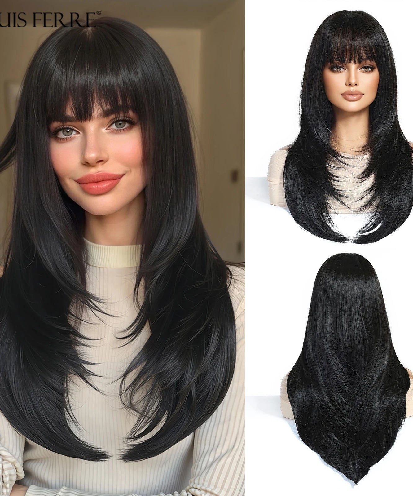 Natural Layered Hair Wigs For Women Daily Party
